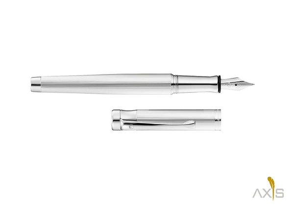 Tango Füllfederhalter, Linien-Design Silber - Waldmann