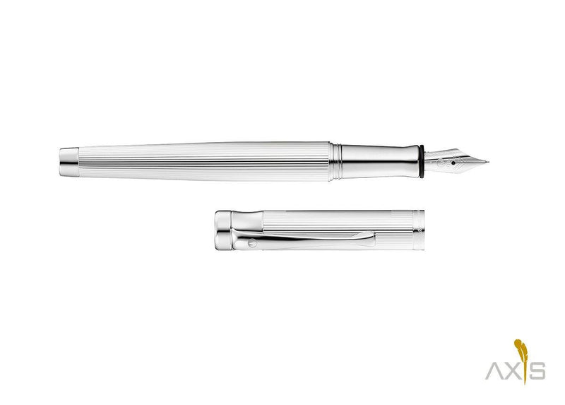 Tango Füllfederhalter, Linien-Design Silber - Waldmann