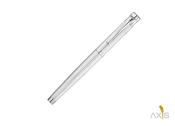 Tango Füllfederhalter, Linien-Design Silber - Waldmann