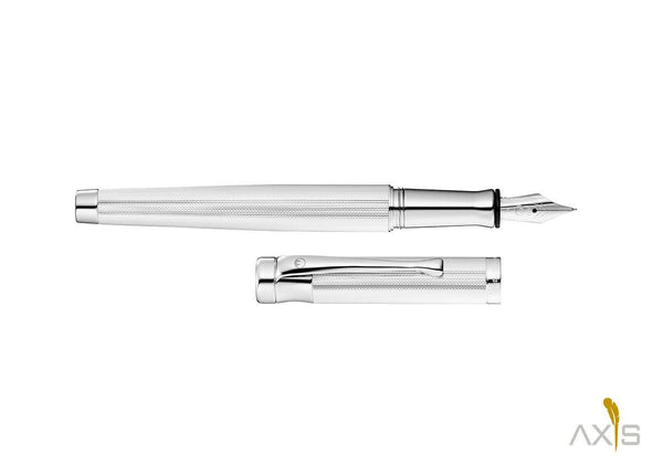 Tango Füllfederhalter, feines Korn-Design Silber - Waldmann