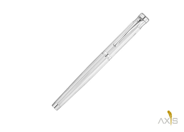 Tango Füllfederhalter, feines Korn-Design Silber - Waldmann