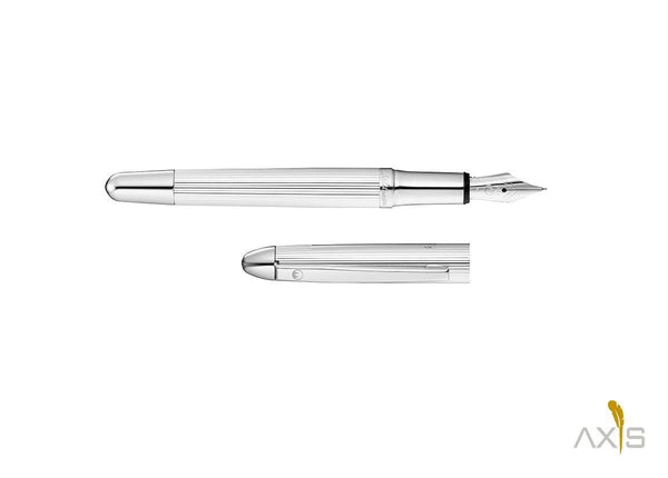 Pocket Füllfederhalter, Linien-Design Silber - Waldmann