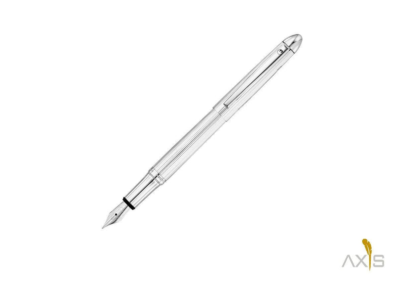 Pocket Füllfederhalter, Linien-Design Silber - Waldmann