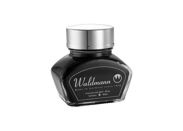 Tintenglas, 30 ml - schwarz - Metalldeckel