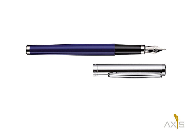 Füllfederhalter Design 01 blau, platiniert - Otto Hutt