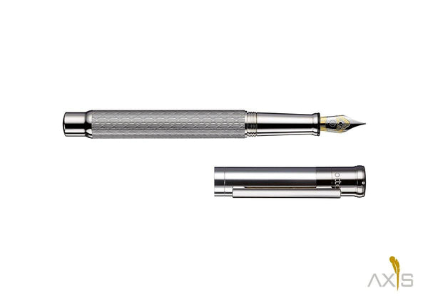 Füllfederhalter Design 04 Sterlingsilber, Princess cut, platiniert - Otto Hutt