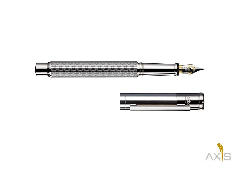 Füllfederhalter Design 04 Sterlingsilber, Princess cut, platiniert - Otto Hutt