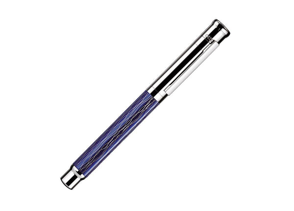 Füllfederhalter Design 04 Welle blau, platiniert