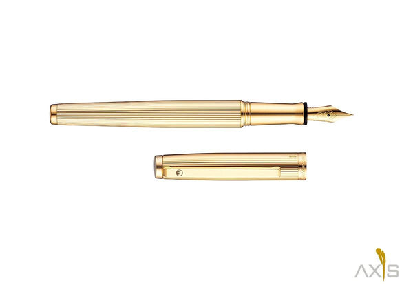 Tuscany Füllfederhalter, Linien- Design, Gold - Waldmann