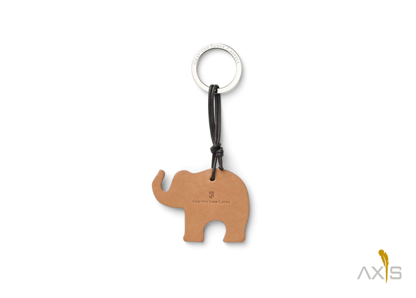 Graf von Faber-Castell Schlüsselanhänger Elefant, Kalbleder, dunkelbraun