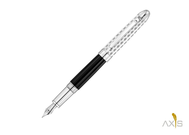 Précieux Füllfederhalter, Lack schwarz/Meanderdesign - Waldmann