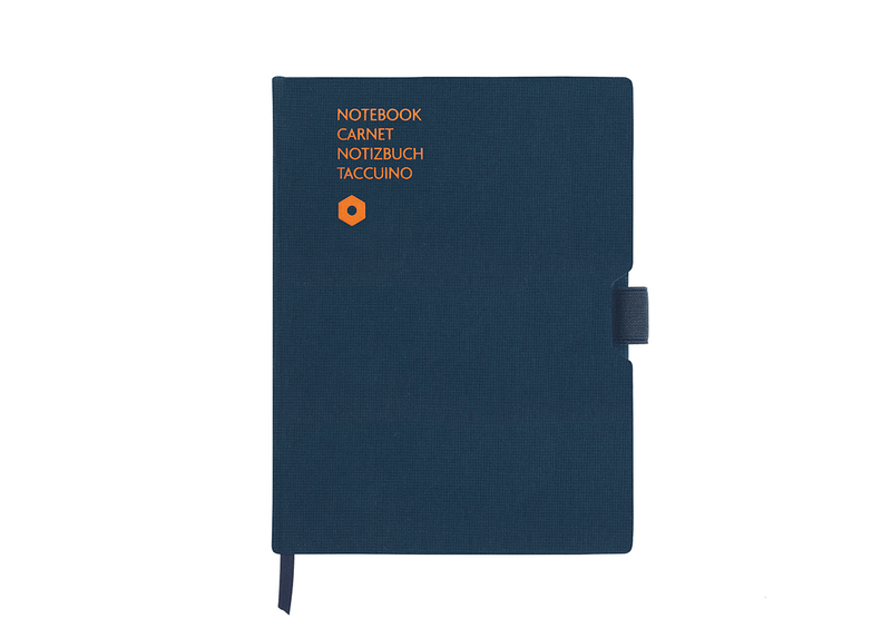 Notizbuch Office A5 Stoff blau