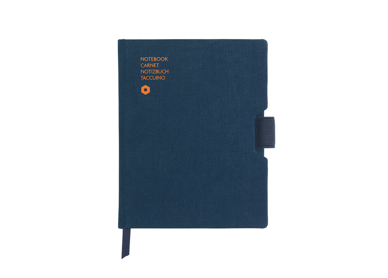 Notizbuch Office A6 Stoff blau