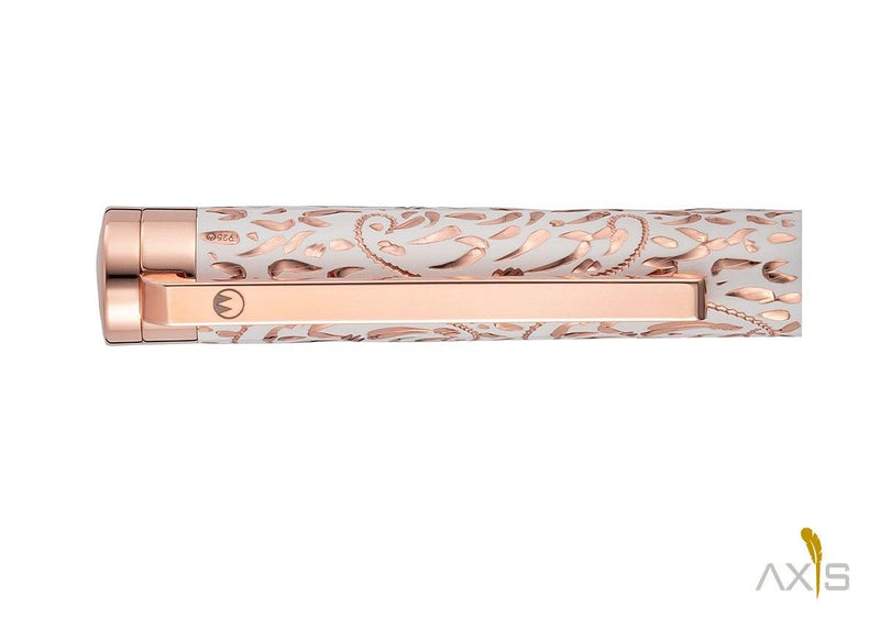 Xetra Vienna Lady Füllfederhalter, Lack weiß, Handgravur, Rosegold - Waldmann