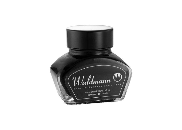 Tintenglas, 30 ml - schwarz - Plastikdeckel
