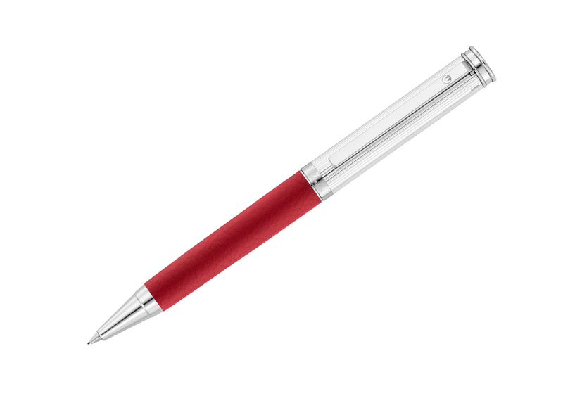 Solon Drehbleistift, Silber Linien-Design/Nappaleder