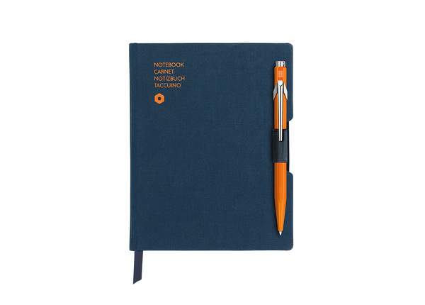 Notizbuch Office A6 blau inkl. 849 KS Orange