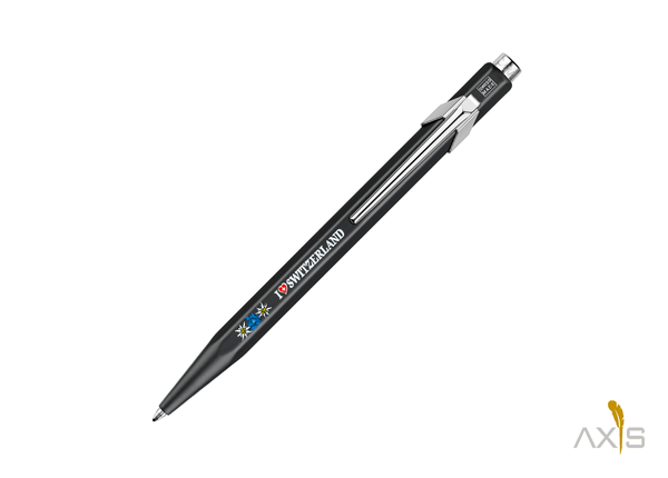 Kugelschreiber Totally Swiss - Edelweiss schwarz - Caran d'Ache